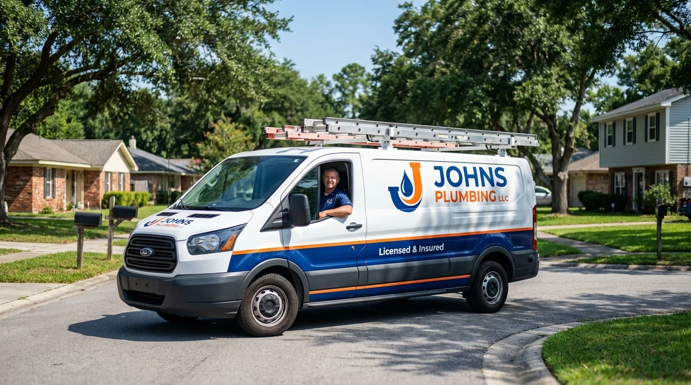 Johns Plumbing LLC service van in West Alexandria, OH