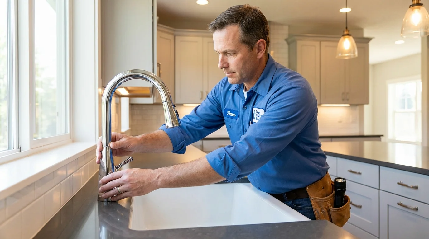Kitchen faucet installation by Johns Plumbing LLC in West Alexandria
